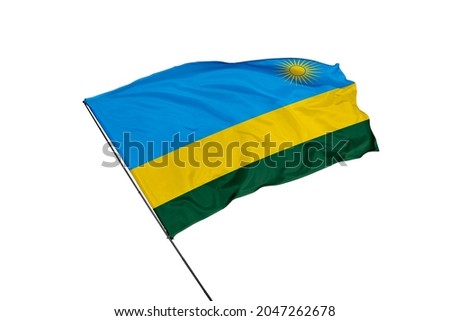 Rwanda flag on a white background
