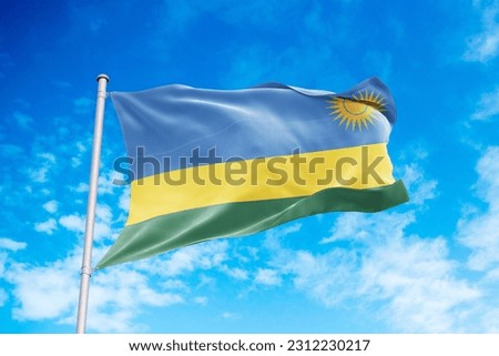 Rwanda flag waving in the wind