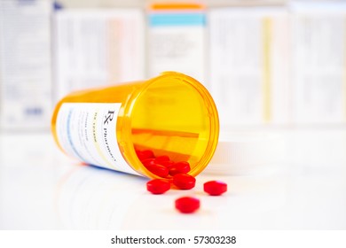 RX Prescription Drug Bottle Selective Focus