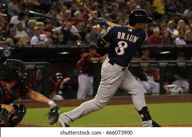 Ryan Braun Left Fielder For The Brewers At Chase Field In Phoenix AZ USA 8,7,2017v