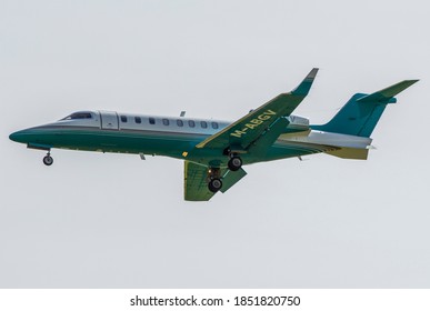 Ryanair airlines bussines plane Learjet 45 M-ABGV (June 2017, Kaunas airport/Lithuania) 