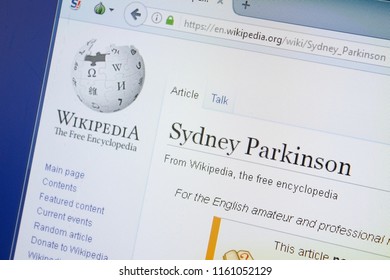 Ryazan, Russia - August 19, 2018: Wikipedia Page About Sydney Parkinson On The Display Of PC.