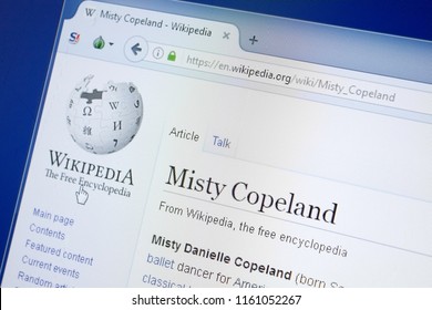 Ryazan, Russia - August 19, 2018: Wikipedia Page About Misty Copeland On The Display Of PC.