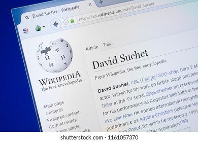 Ryazan, Russia - August 19, 2018: Wikipedia Page About David Suchet On The Display Of PC.