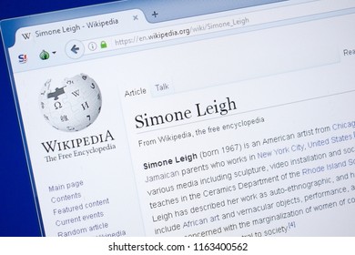 Ryazan, Russia - August 19, 2018: Wikipedia Page About Simone Leigh On The Display Of PC.