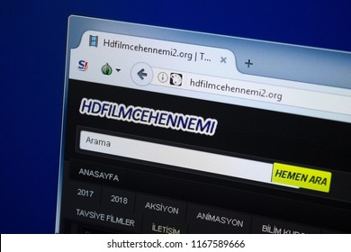 Ryazan, Russia - August 26, 2018: Homepage of HD Film Cehennemi2 website on the display of PC. Url - HDFilmCehennemi2.org