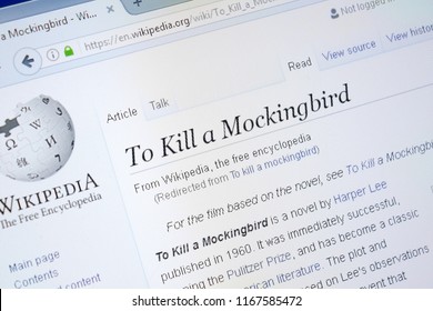 Ryazan, Russia - August 28, 2018: Wikipedia Page About To Kill A Mockingbird On The Display Of PC.