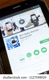 Ryazan, Russia - July 03, 2018: WiFi Baby Monitor - NannyCam Mobile App On The Display Of Tablet PC.