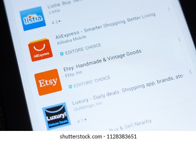 Ryazan, Russia - July 03, 2018: Etsy: Handmade And Vintage Goods Icon In The List Of Mobile Apps.