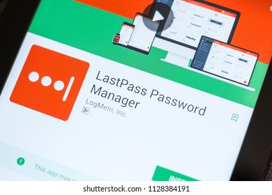 Ryazan, Russia - July 03, 2018: LastPass Password Manager Mobile App On The Display Of Tablet PC.