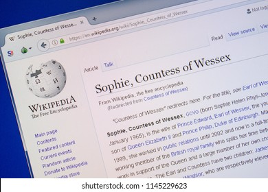 Ryazan, Russia - July 09, 2018: Page On Wikipedia About Sophie, Countess Of Wessex On The Display Of PC.