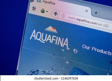 Ryazan, Russia - July 11, 2018: Aquafina.com Website On The Display Of PC.