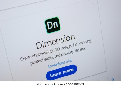 Ryazan, Russia - July 11, 2018: Adobe Dimension, Software Logo On The Official Website Of Adobe.