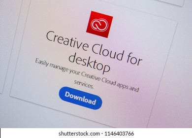 Ryazan, Russia - July 11, 2018: Adobe Creative Cloud For Desktop, Software Logo On The Official Website Of Adobe.