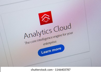 Ryazan, Russia - July 11, 2018: Adobe Analytics Cloud, Software Logo On The Official Website Of Adobe.