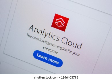 Ryazan, Russia - July 11, 2018: Adobe Analytics Cloud, Software Logo On The Official Website Of Adobe.