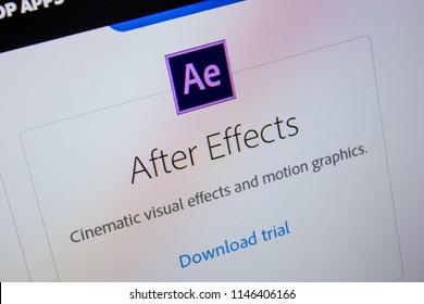 Ryazan, Russia - July 11, 2018: Adobe After Effects, Software Logo On The Official Website Of Adobe.