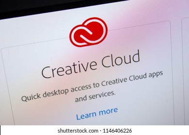 Ryazan, Russia - July 11, 2018: Adobe Creative Cloud, Software Logo On The Official Website Of Adobe.