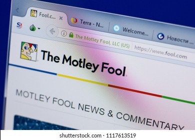 Ryazan, Russia - June 17, 2018: Homepage Of The Motley Fool Website On The Display Of PC, Url - Fool.com.