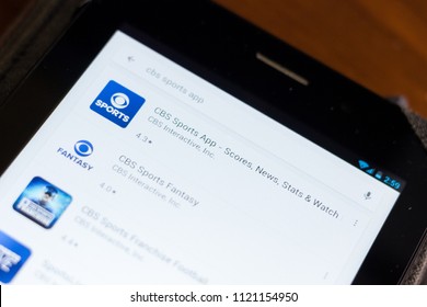 Ryazan, Russia - June 24, 2018: CBS Sports  Icon On The List Of Mobile Apps.