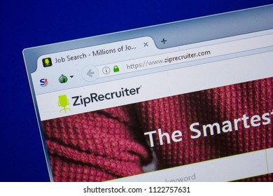 Ryazan, Russia - June 26, 2018: Homepage of ZipRecruiter website on the display of PC. URL - ZipRecruiter.com.