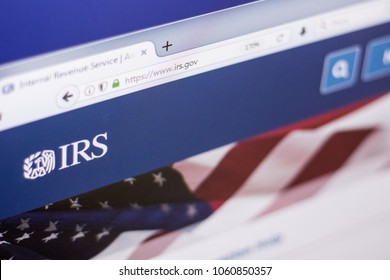 Ryazan, Russia - March 01, 2018 - Homepage of Internal Revenue Service website on a display of PC, web adress - irs.gov