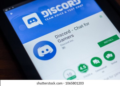 Ryazan, Russia - March 21, 2018 - Discord Mobile App On The Display Of Tablet PC.