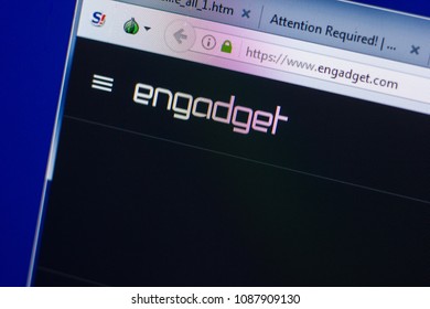 Ryazan, Russia - May 08, 2018: Engadget website on the display of PC, url - Engadget.com.
