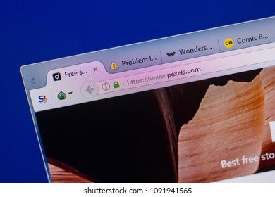 Ryazan, Russia - May 13, 2018: Pexels website on the display of PC, url - Pexels.com.