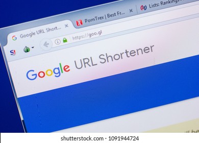 Ryazan, Russia - May 13, 2018: Google Url Shortener Website On The Display Of PC, Url - Goo.gl