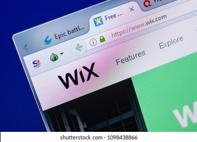 Ryazan, Russia - May 20, 2018: Homepage of Wix website on the display of PC, url - Wix.com.