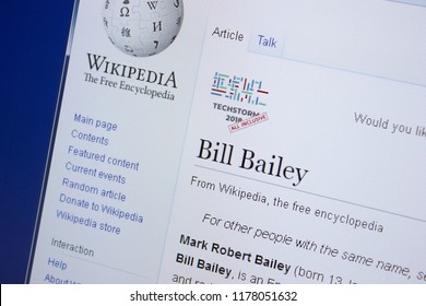 Ryazan, Russia - September 09, 2018 - Wikipedia Page About Bill Bailey On A Display Of PC.