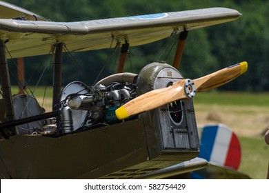 RYBNIK, POLAND - JUNE 18, 2016: Engine Of Historical Plane S.E.5 Replica