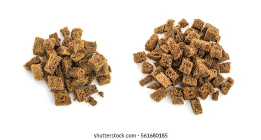 Rye Or Black Bread Crumbs Isolated On A White Background