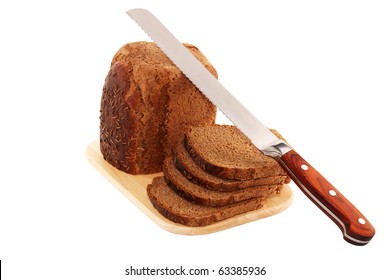 rye bread isolated on white background