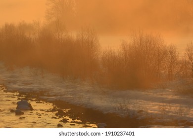 Ryugawa River In Winter, Shizukuishi Town, Iwate Prefecture