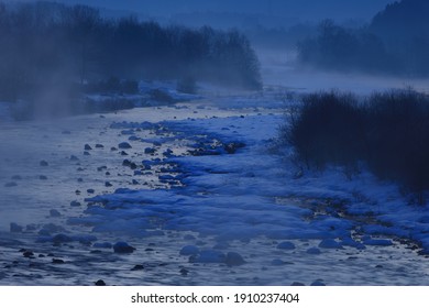 Ryugawa River In Winter, Shizukuishi Town, Iwate Prefecture