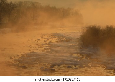 Ryugawa River In Winter, Shizukuishi Town, Iwate Prefecture