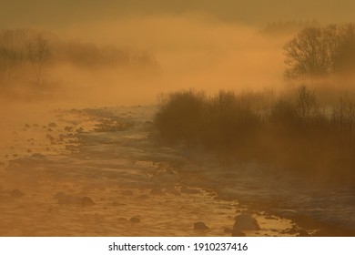 Ryugawa River In Winter, Shizukuishi Town, Iwate Prefecture