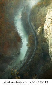 S Shaped River And Railway