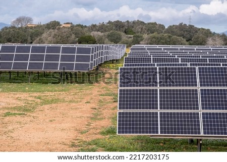 Sa Caseta Parc Fotovoltaic, solar energy plates, Llucmajor, Mallorca, Balearic Islands, Spain