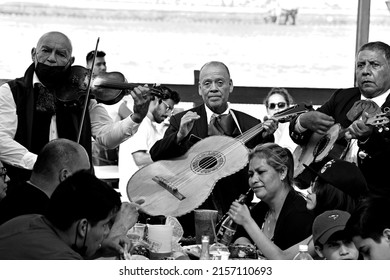 SA, UNITED STATES - May 27, 2021: The Mariachi Band A San Pedro Seafood Restaurant At The Fish Market, LA Harbor