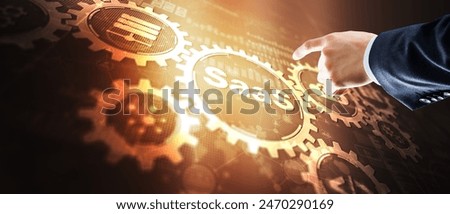 SaaS. Software as a service. Internet technology concept