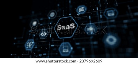SaaS, Software as a Service. Networking Technology Internet concept.