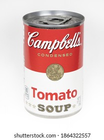 SABADELL, SPAIN-NOVEMBER 30, 2020: Can Of Campbell's Tomato Soup, 2020 Design