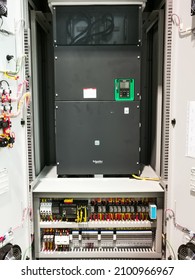 Sabah, Malaysia, January 4 2021 : Variable Speed Drive Control Panel For Water ​treatment Plant Pumps.