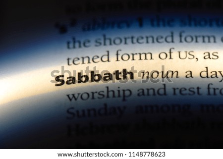 sabbath word in a dictionary. sabbath concept.