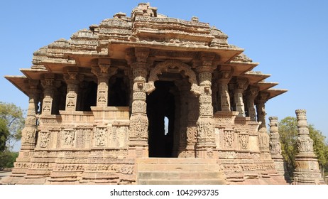 Sabhamandapa (the Assembly Hall) At Modhera Sun Temple Complex, Which Is Located At Mehsana District, Gujarat, India.