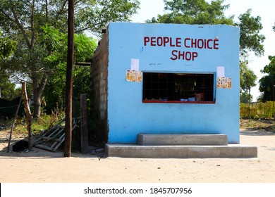 Sabi Sabi, South Africa - May 5, 2012: Outside Exterior of old Spaza Shop  traditional retail store in small town 
