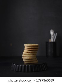 Sable Breton Biscuits Or  Stacked French Butter Cookies